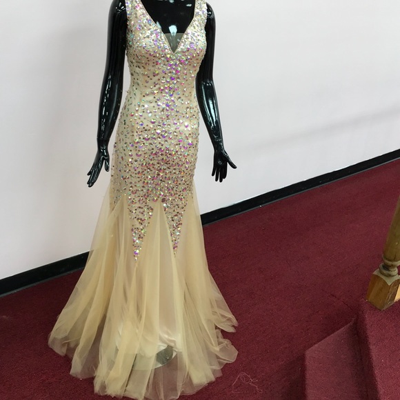 Nude Studded Dress - Picture 2 of 3